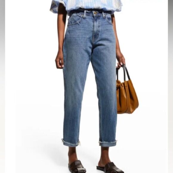 The Great.  THE SLOUCH TAPER JEAN Darker Wash Size 26 - Picture 1 of 15